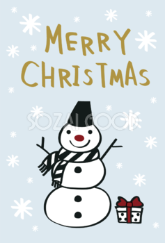 北欧風手書き雪だるま おしゃれなクリスマスイラスト無料 フリー86879