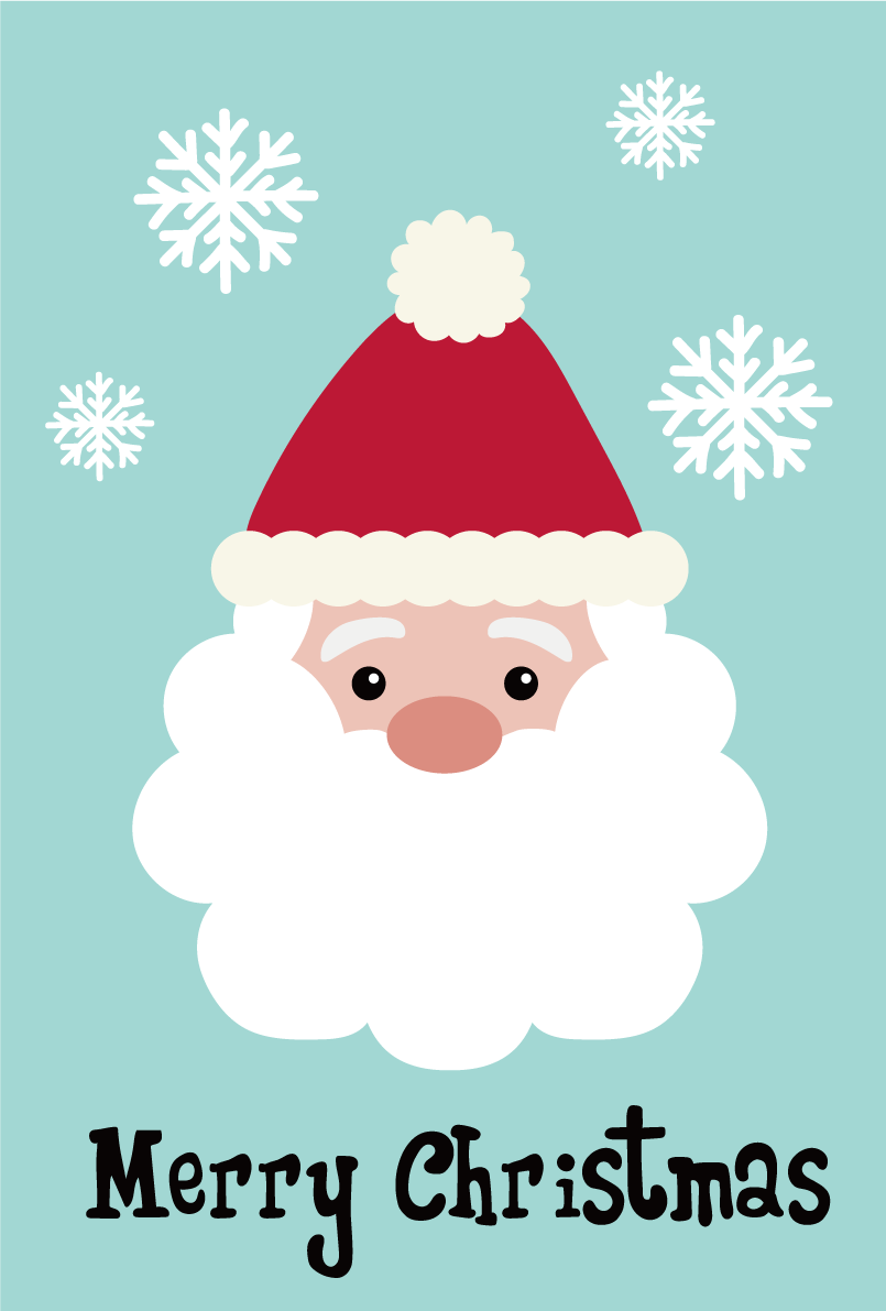 サンタクロースのお顔 かわいいクリスマスイラスト無料 フリー86899に写真・文字を入れる