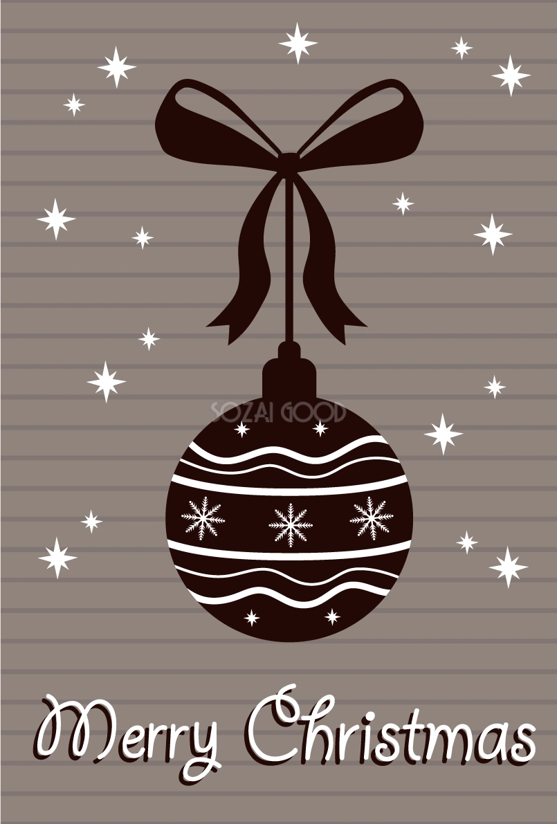 シンプルオーナメント おしゃれクリスマスイラスト無料 フリー86902