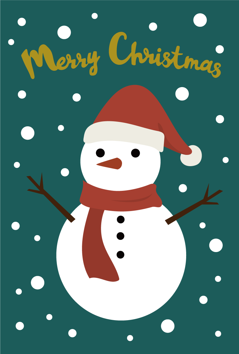 可愛い雪だるま かわいいクリスマスイラスト無料 フリー86925に写真・文字を入れる