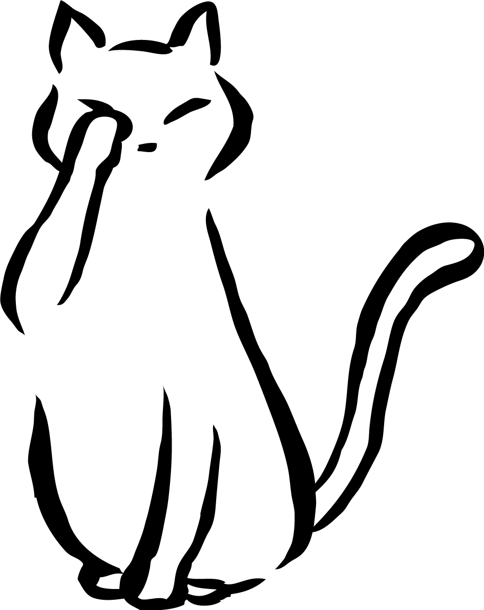 顔を洗うポーズの白猫 かわいい猫(ネコ) イラスト無料 フリー86934に写真・文字を入れる