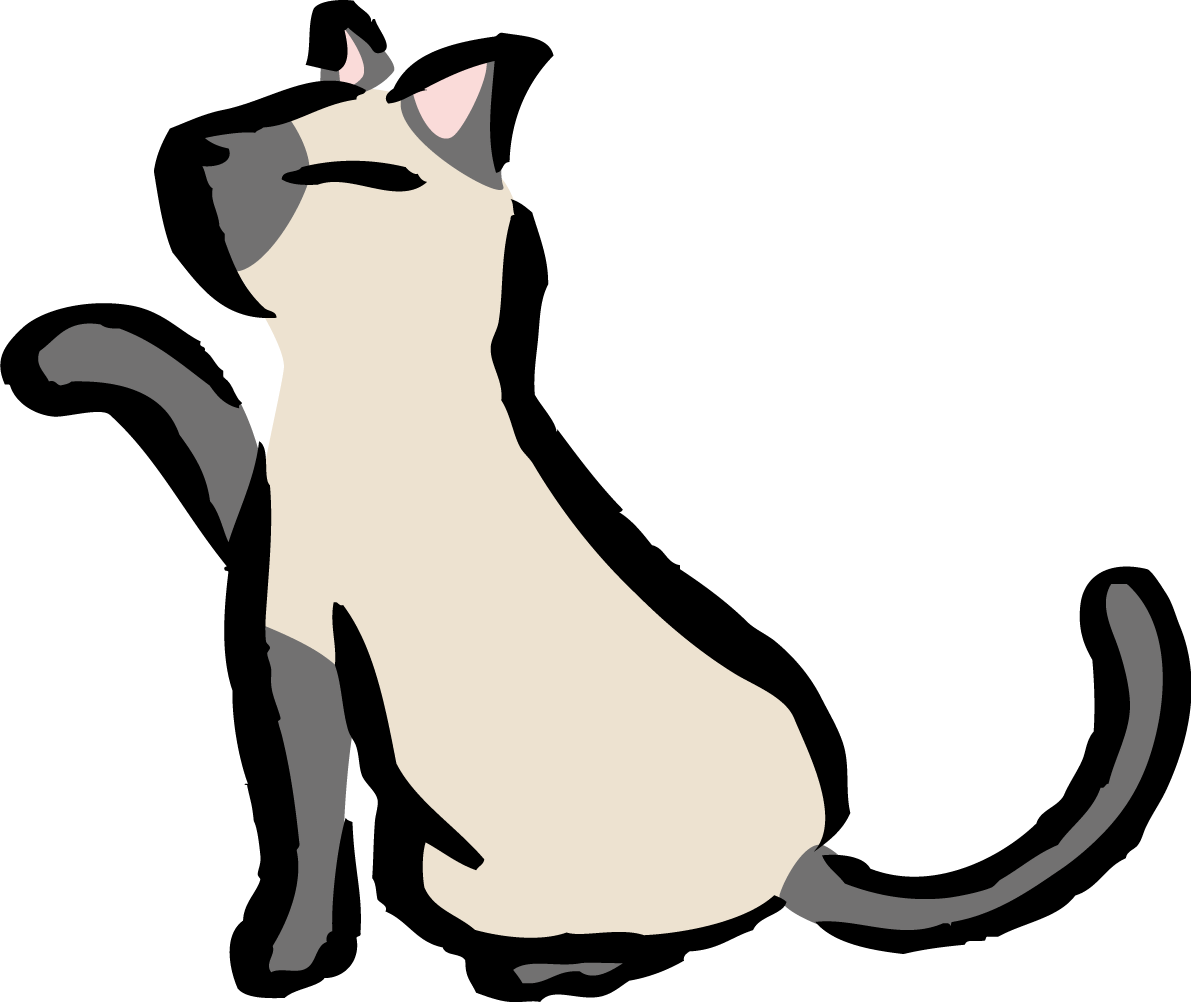 前足でつつこうとするポーズのシャム猫 かわいい猫(ネコ) イラスト無料 フリー86936に写真・文字を入れる