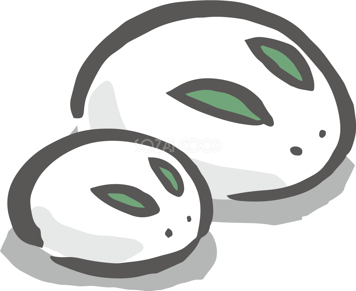 2つのかわいい雪うさぎ 筆描き風ビジネス2023 卯年イラスト 無料 フリー86963