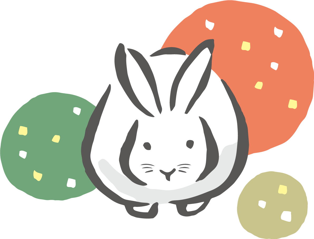 3つの円とかわいい うさぎ 筆描き風ビジネス2023 卯年イラスト無料 フリー86964に写真・文字を入れる