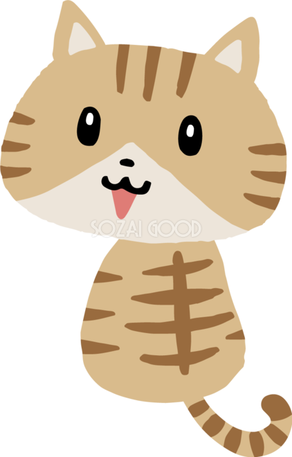 振り返るトラ猫 かわいいネコのイラスト無料 フリー 素材good