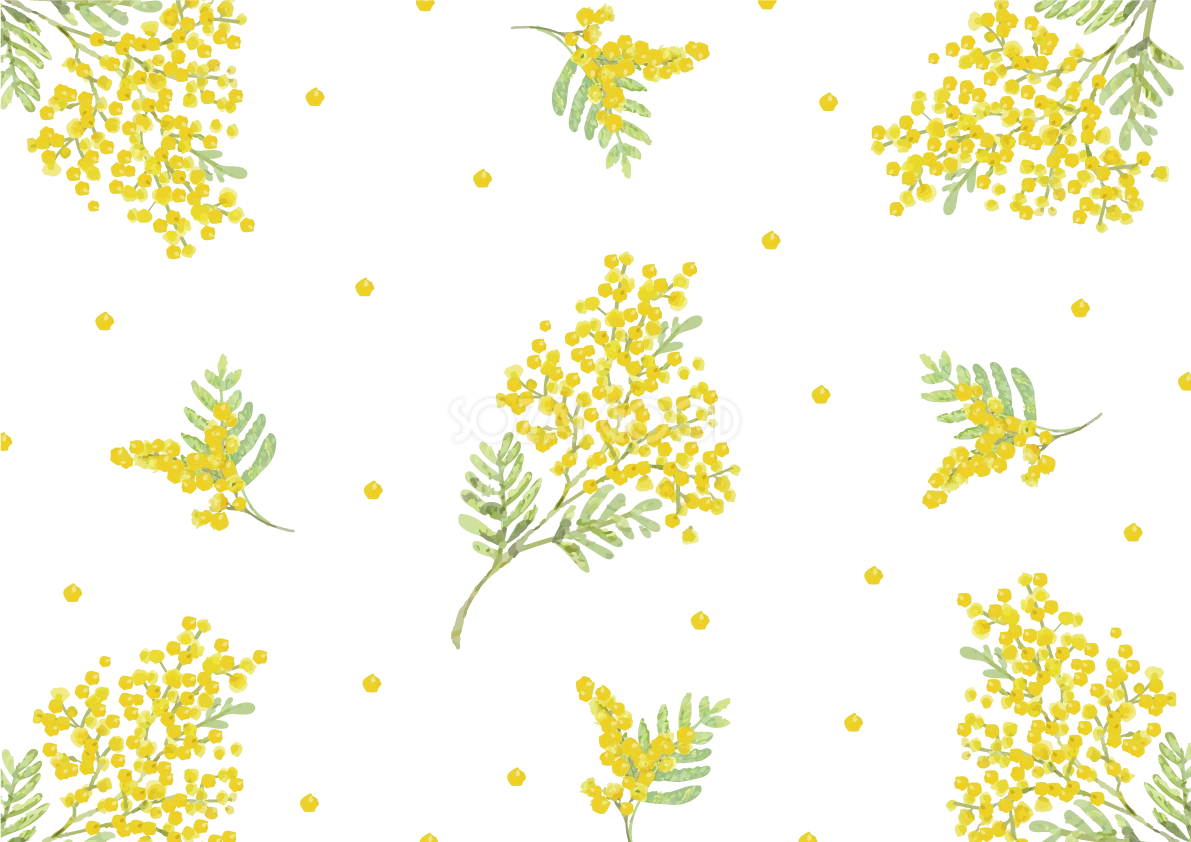 ドット風ミモザ 背景イラスト無料 フリー87030
