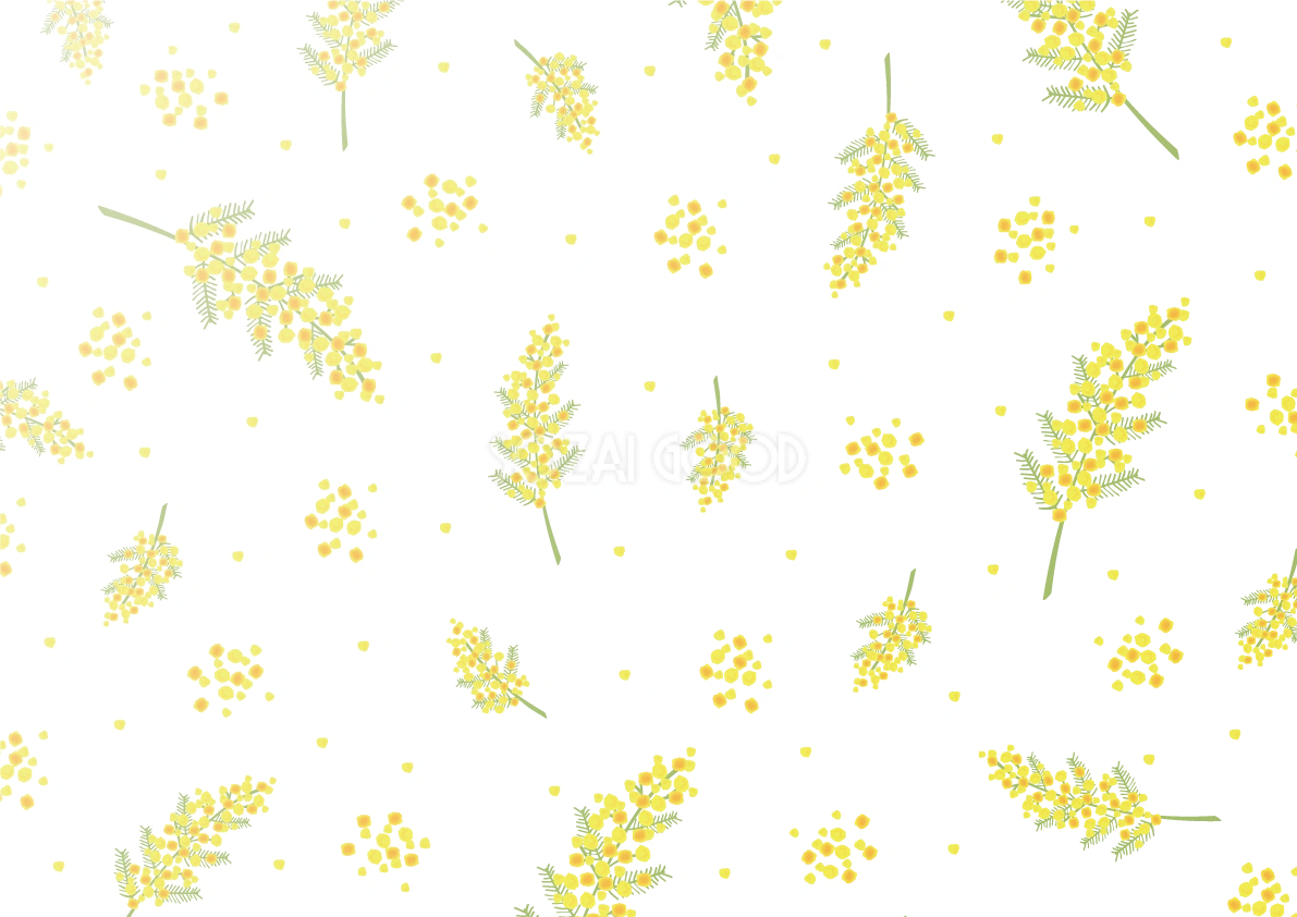 ナチュラルなミモザの模様 背景イラスト無料 フリー87031