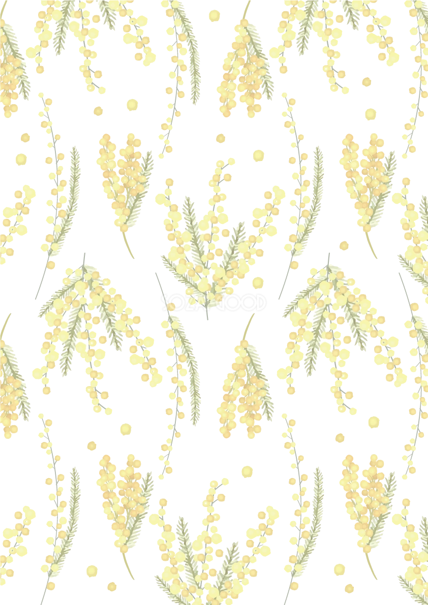 ミモザのパターン風 背景イラスト無料 フリー87035