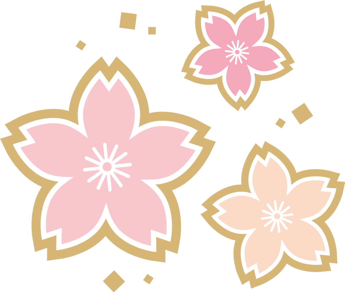 ３つのかわいい桜の花イラスト無料 フリー87078に写真・文字を入れる