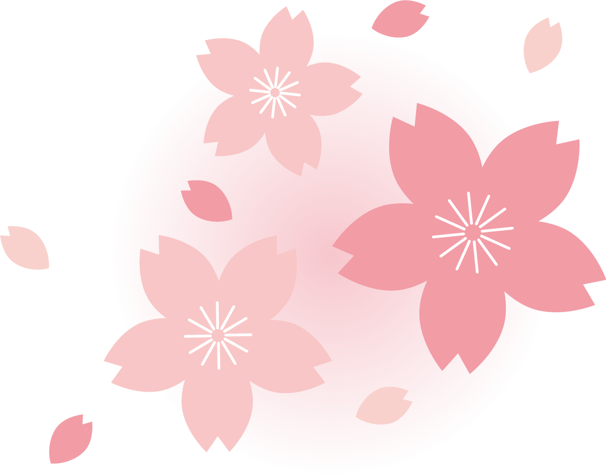 2色のピンクのかわいい桜の花と花びらイラスト無料 フリー87088に写真・文字を入れる