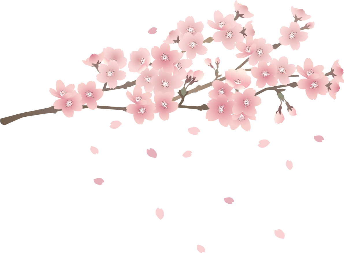 リアル綺麗な桜の枝から散る花びらイラスト無料 フリー87091に写真・文字を入れる
