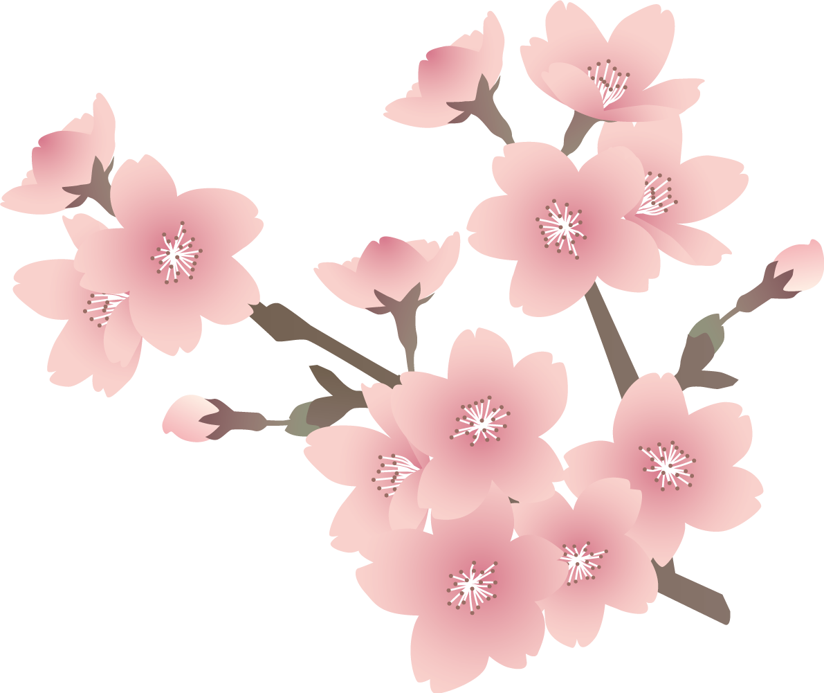 リアル綺麗な桜の枝の先端部分イラスト無料 フリー87092に写真・文字を入れる