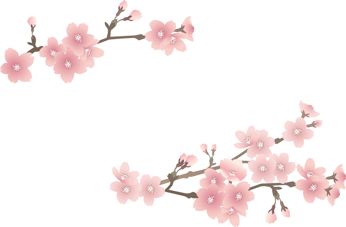 左右から伸びるリアル綺麗な桜の枝イラスト無料 フリー87094に写真・文字を入れる