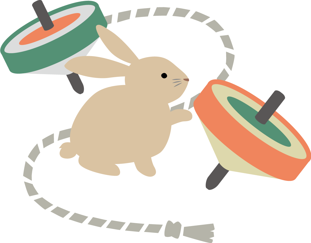 うさぎとコマ ビジネス2023 卯年イラスト無料 フリー87153に写真・文字を入れる