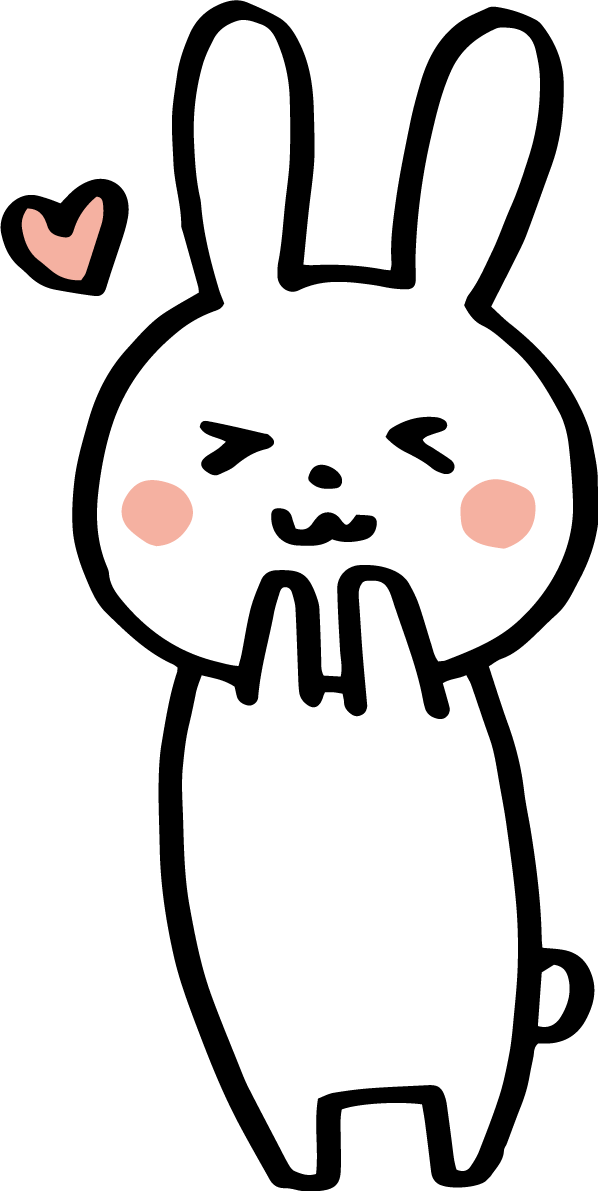 口に手を当てて喜ぶうさぎ かわいい2023 卯年イラスト無料 フリー87216に写真・文字を入れる