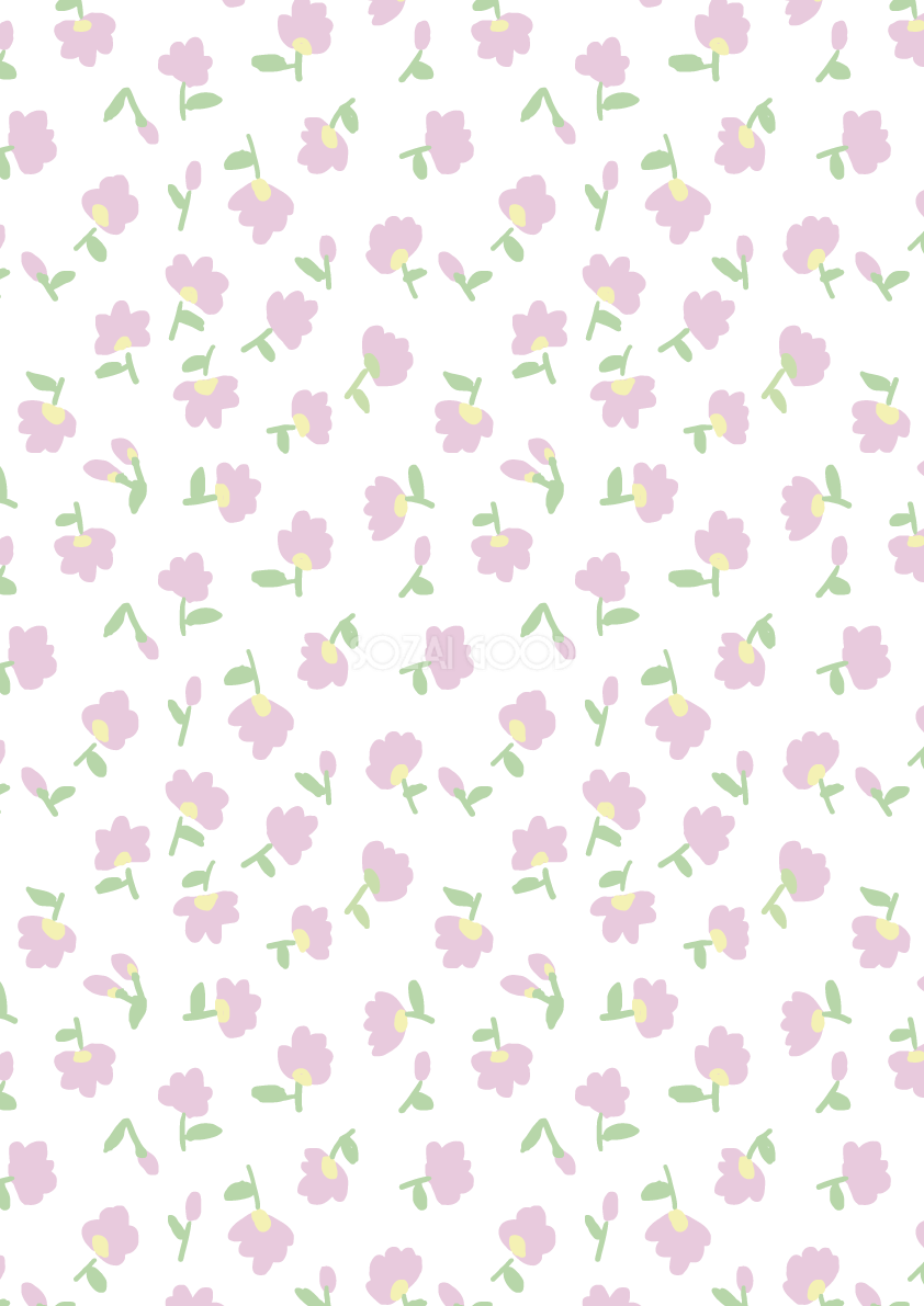 かわいいパステル小花柄ボタニカル柄(植物)背景イラスト無料 フリー87288