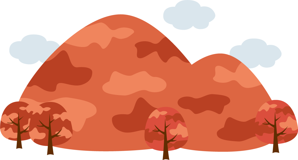 かわいい紅葉山 紅葉(もみじ)の木 秋イラスト無料 フリー87321に写真・文字を入れる