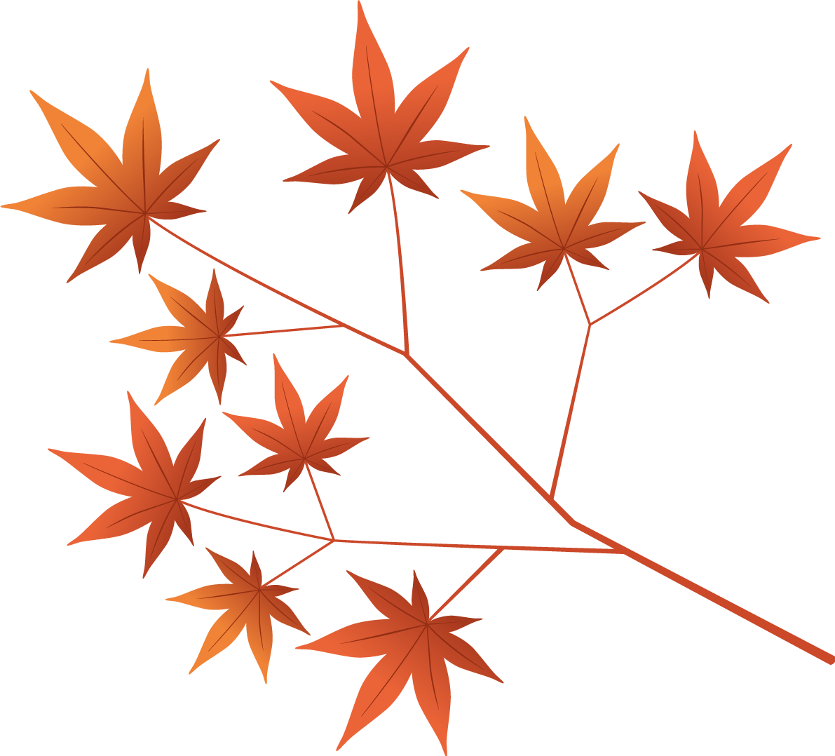 綺麗(美しい)な紅葉(もみじ)の枝 秋イラスト無料 フリー87324に写真・文字を入れる