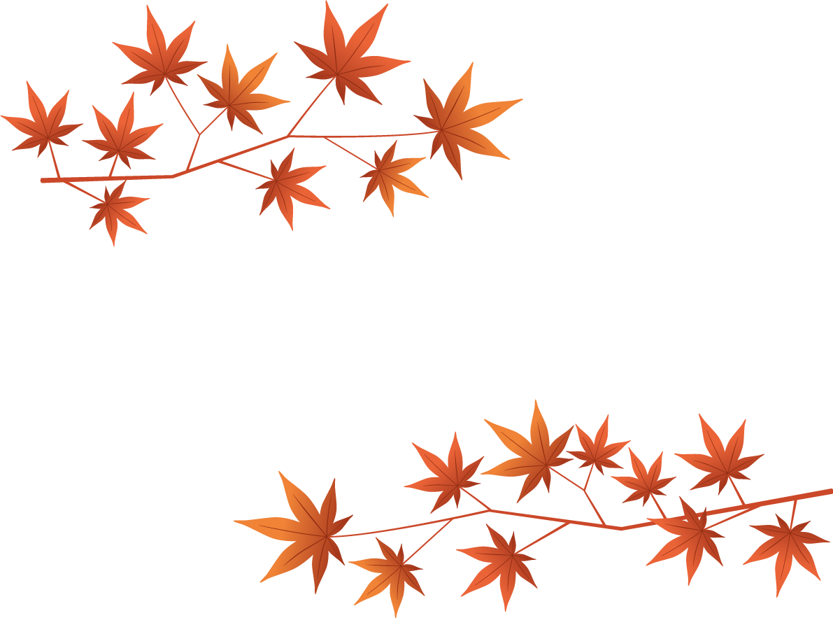 綺麗(美しい)な紅葉(もみじ)の枝のフレーム枠 秋イラスト無料 フリー87325に写真・文字を入れる