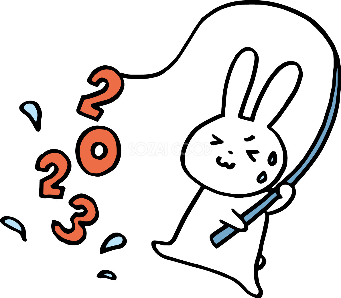 2023を釣るうさぎ かわいい2023 卯年イラスト無料 フリー87329