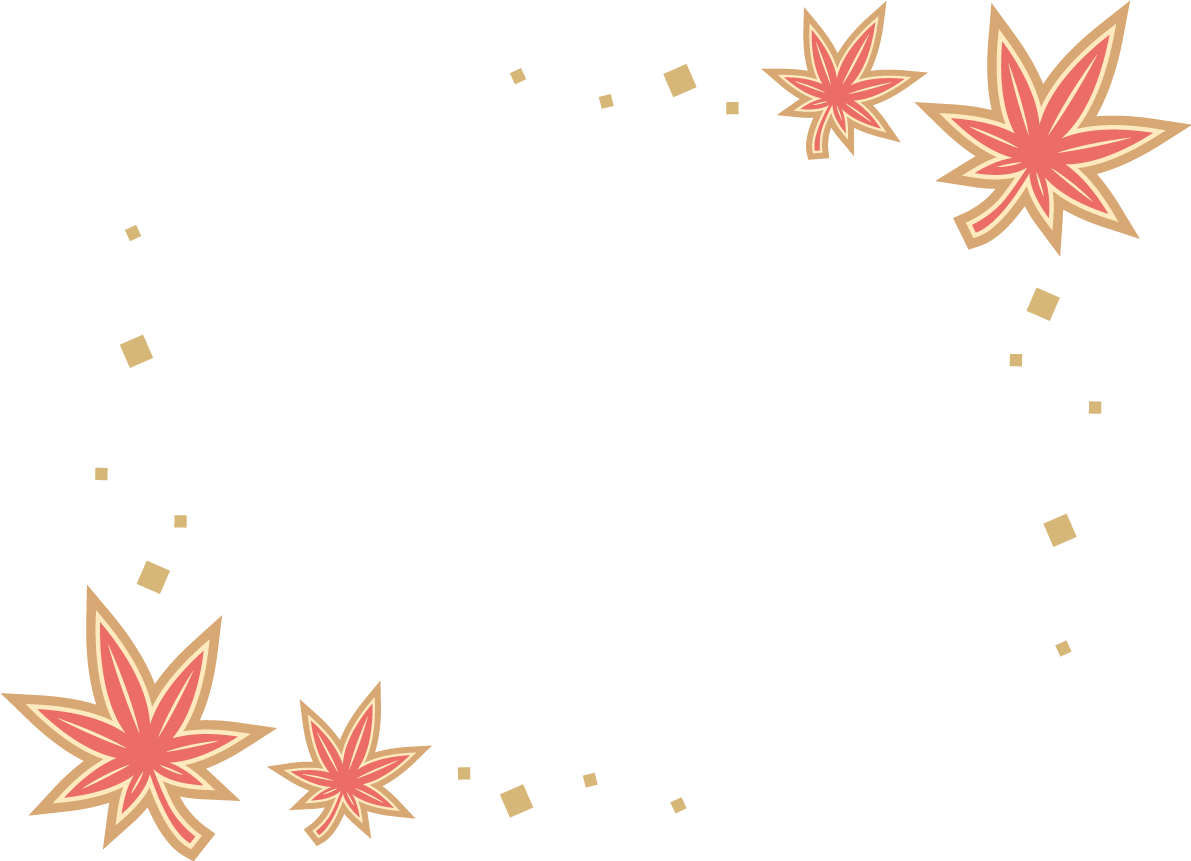 紅葉(もみじ)の角フレーム枠 秋イラスト無料 フリー87376に写真・文字を入れる