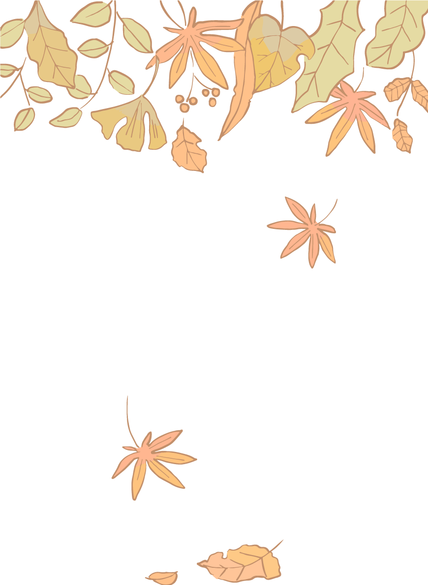 おしゃれパステルカラーの葉っぱと紅葉(もみじ)秋イラスト無料 フリー87407に写真・文字を入れる