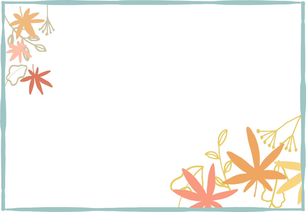 紅葉(もみじ)と葉っぱのフレーム枠 秋イラスト無料 フリー87418に写真・文字を入れる