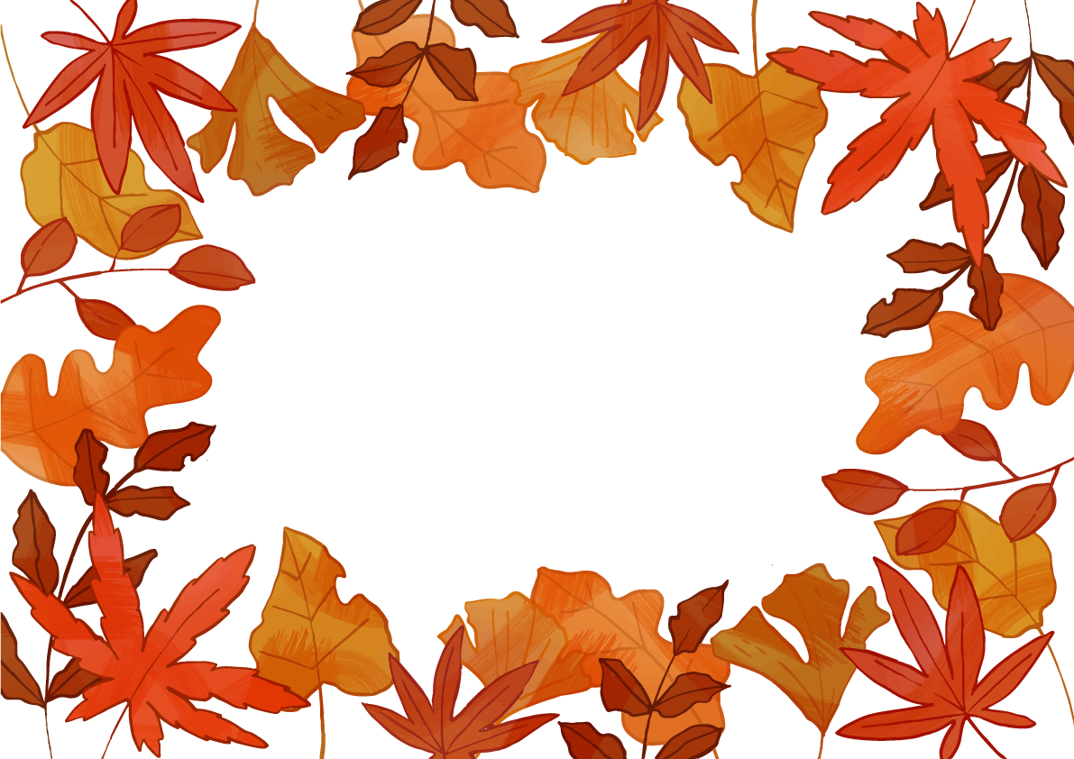 落ち葉のフレーム枠 紅葉(もみじ)秋イラスト無料 フリー87424に写真・文字を入れる