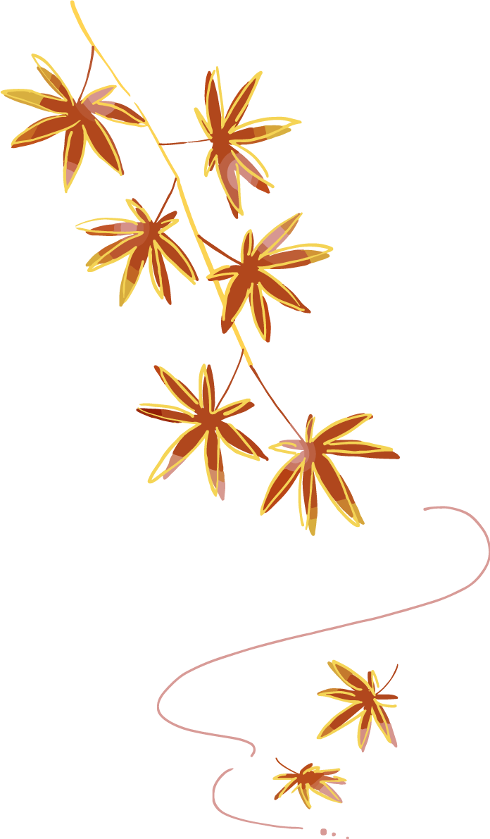 紅葉(もみじ)の木の枝から舞う(舞い散る) 葉っぱ 秋イラスト無料 フリー87428に写真・文字を入れる