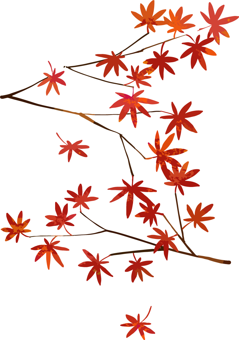 紅葉(もみじ)の木の枝と葉っぱ 秋イラスト無料 フリー87431に写真・文字を入れる