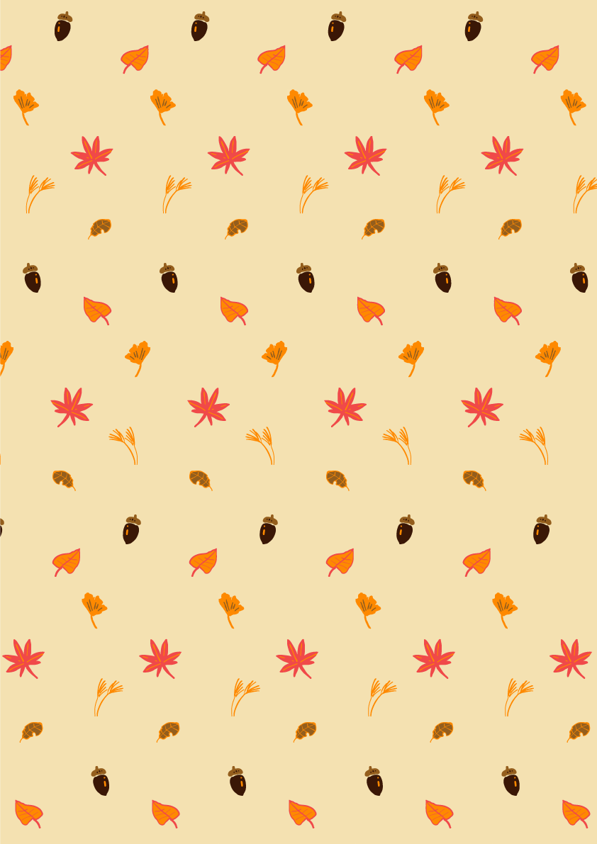 秋の背景 かわいい紅葉(もみじ) どんぐり 葉っぱなど イラスト無料 フリー87441に写真・文字を入れる