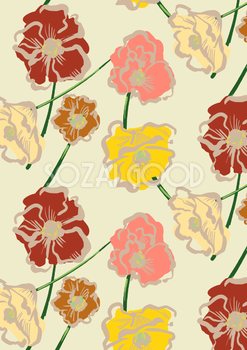 おしゃれ縦長方形筆タッチカラフル花柄ボタニカル風(植物)背景イラスト無料 フリー87463
