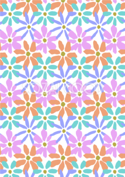 カラフル縦長方形花ボタニカル風(植物)背景イラスト無料 フリー87468