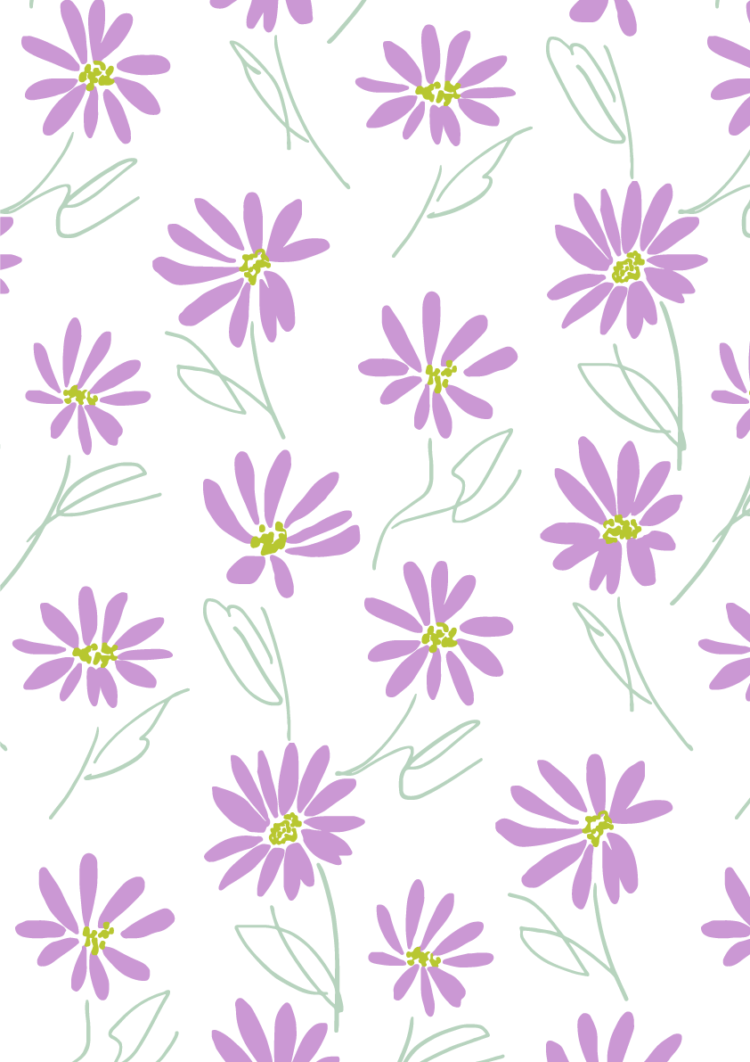 かわいい縦長方形紫花ボタニカル風(植物)背景イラスト無料 フリー87469に写真・文字を入れる
