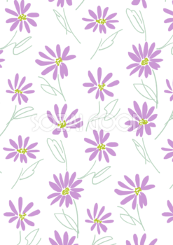 かわいい縦長方形紫花ボタニカル風(植物)背景イラスト無料 フリー87469