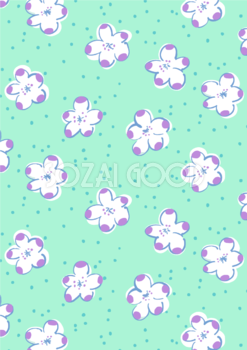 かわいい縦長方形ドット花柄ボタニカル風(植物)背景イラスト無料 フリー87471