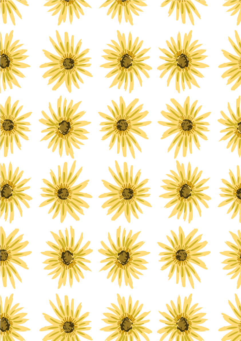 黄色い花ボタニカル風(植物)縦長方形背景イラスト無料 フリー87482に写真・文字を入れる