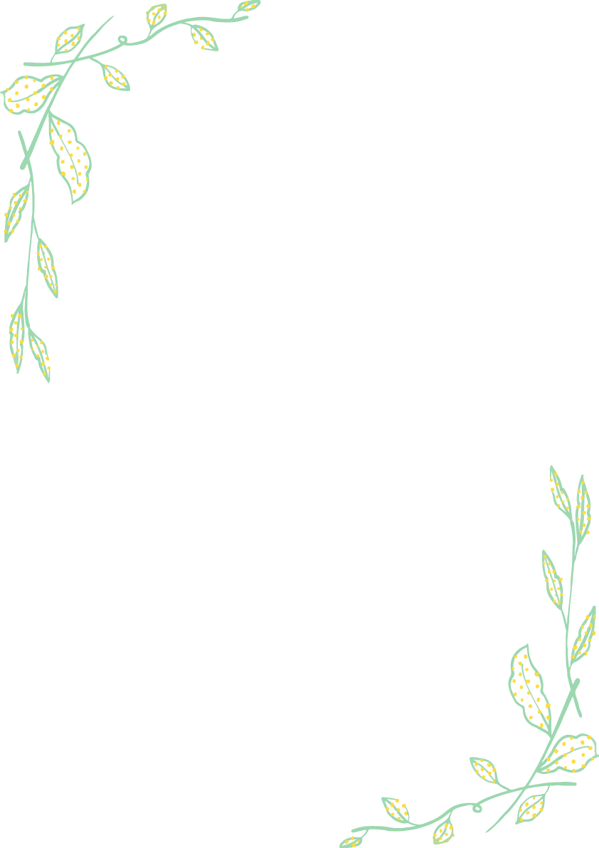 かわいいドットナチュラルボタニカル(植物)角フレーム枠縦長方形イラスト無料 フリー87507に写真・文字を入れる