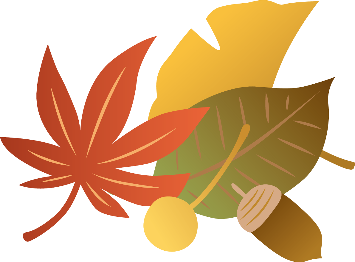 寄せ集めた紅葉(もみじ)といちょう(イチョウ)とどんぐりと落ち葉 秋イラスト無料 フリー87611に写真・文字を入れる