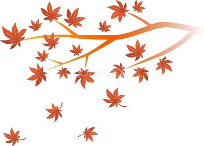 紅葉 もみじ の枝から舞う 舞い散る 葉っぱ 秋イラスト無料 フリー 素材good
