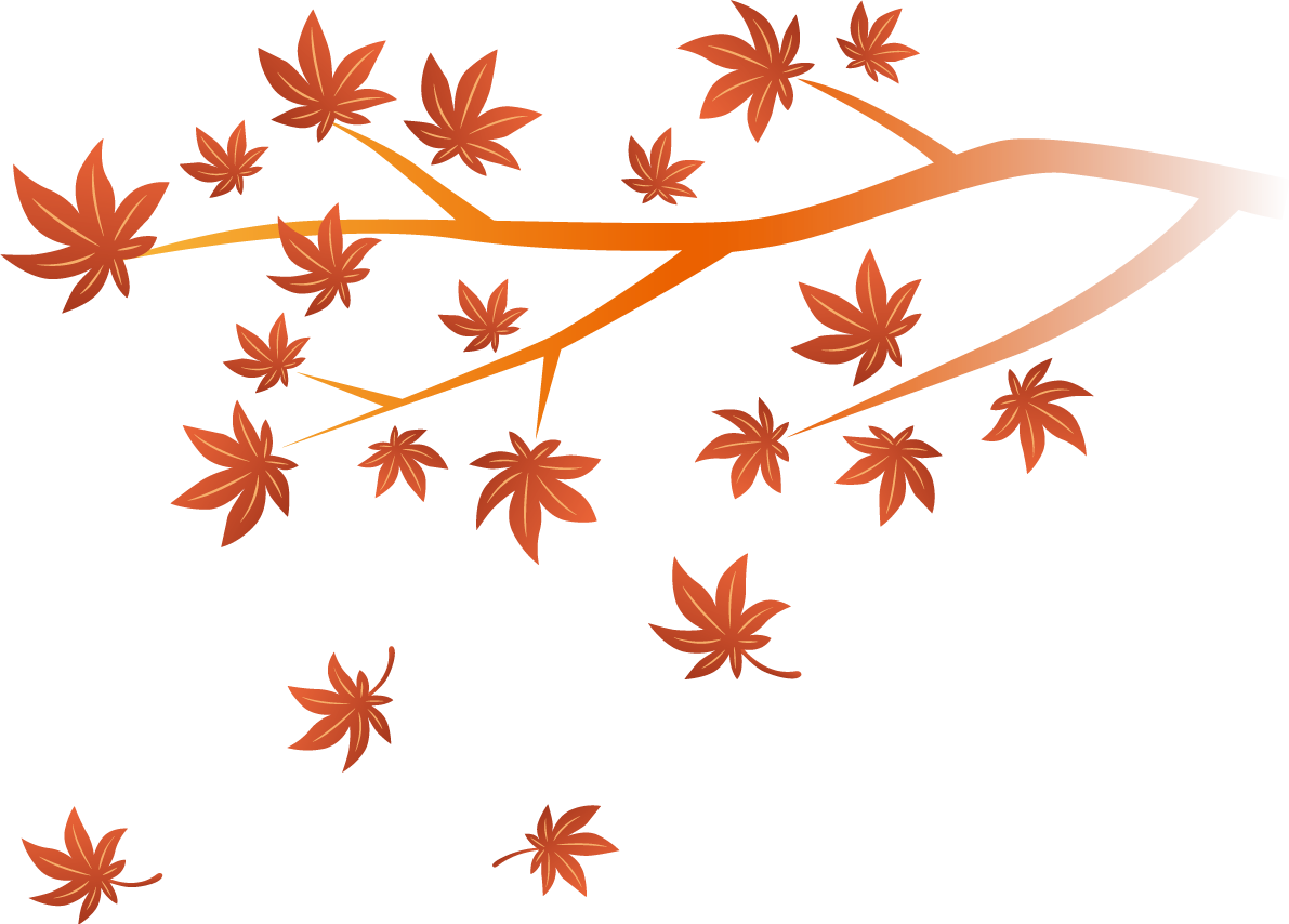 紅葉(もみじ)の枝から舞う(舞い散る)葉っぱ 秋イラスト無料 フリー87613に写真・文字を入れる