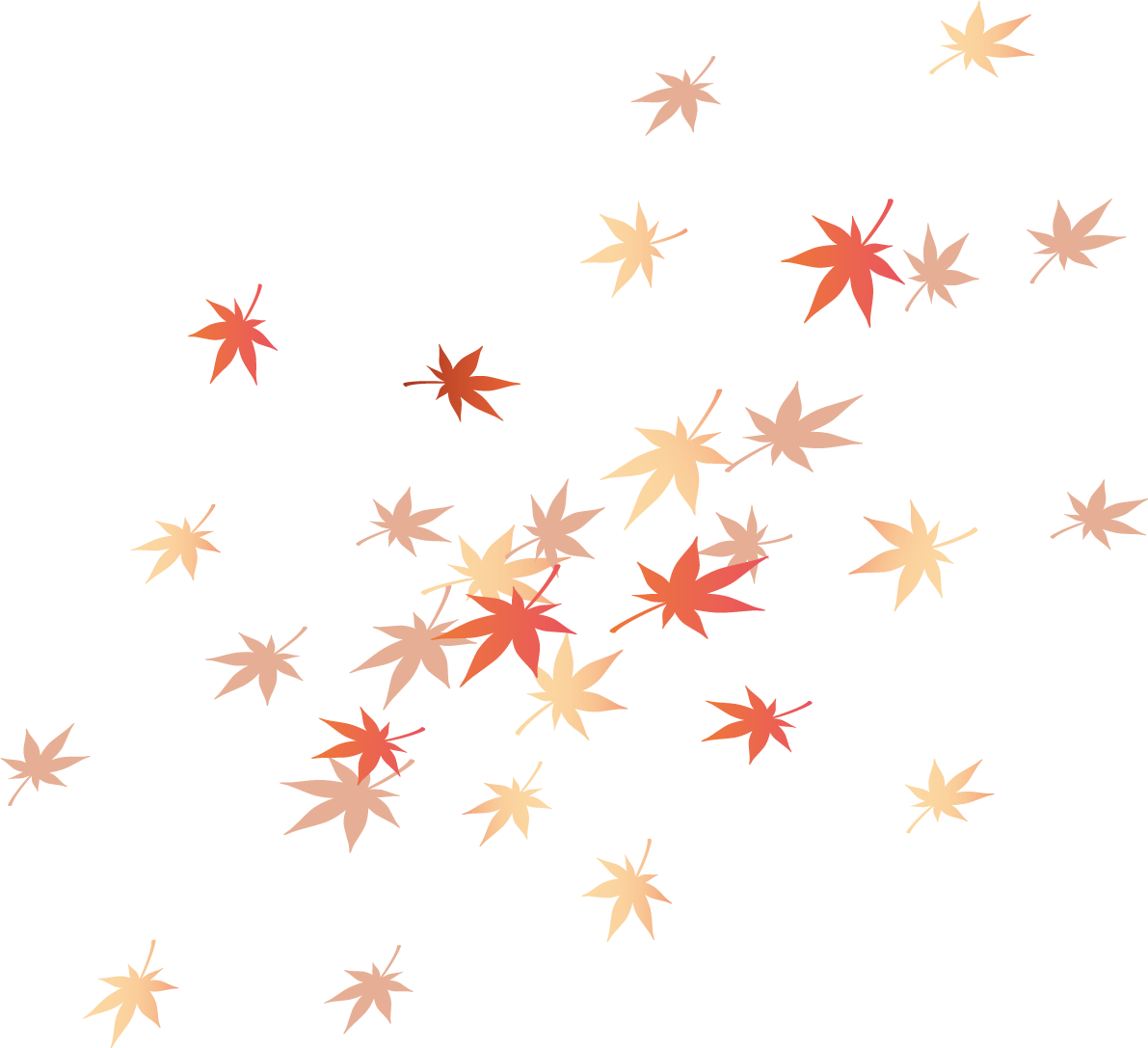 舞う(舞い散る)綺麗(美しい)な色の紅葉(もみじ)の葉っぱ 秋イラスト無料 フリー87622に写真・文字を入れる