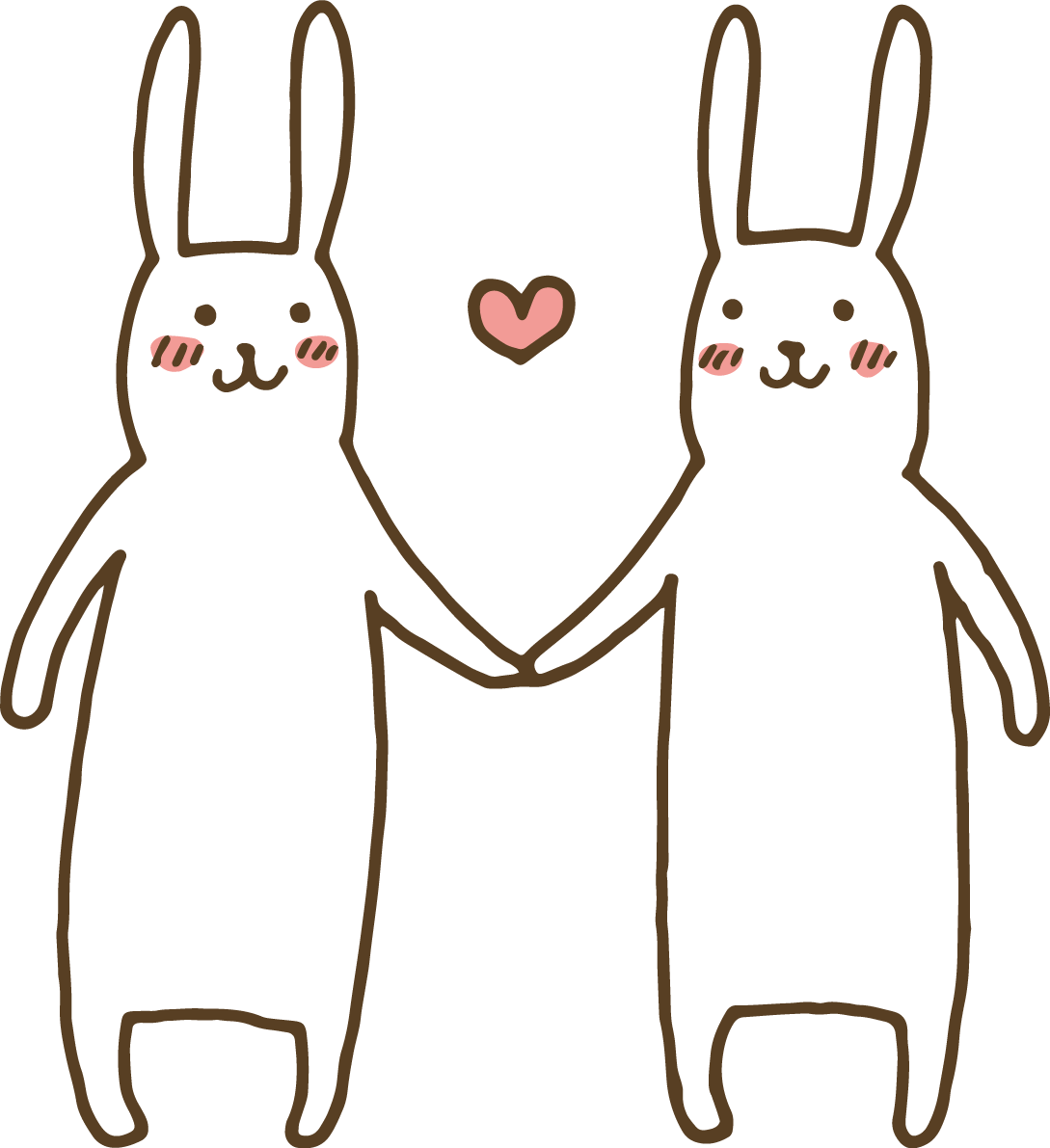 手を繋ぐうさぎ かわいい2023 卯年イラスト無料 フリー87644に写真・文字を入れる