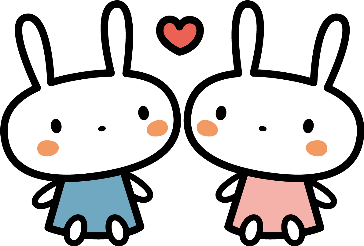 見つめ合ううさぎ かわいい2023 卯年イラスト無料 フリー87665に写真・文字を入れる