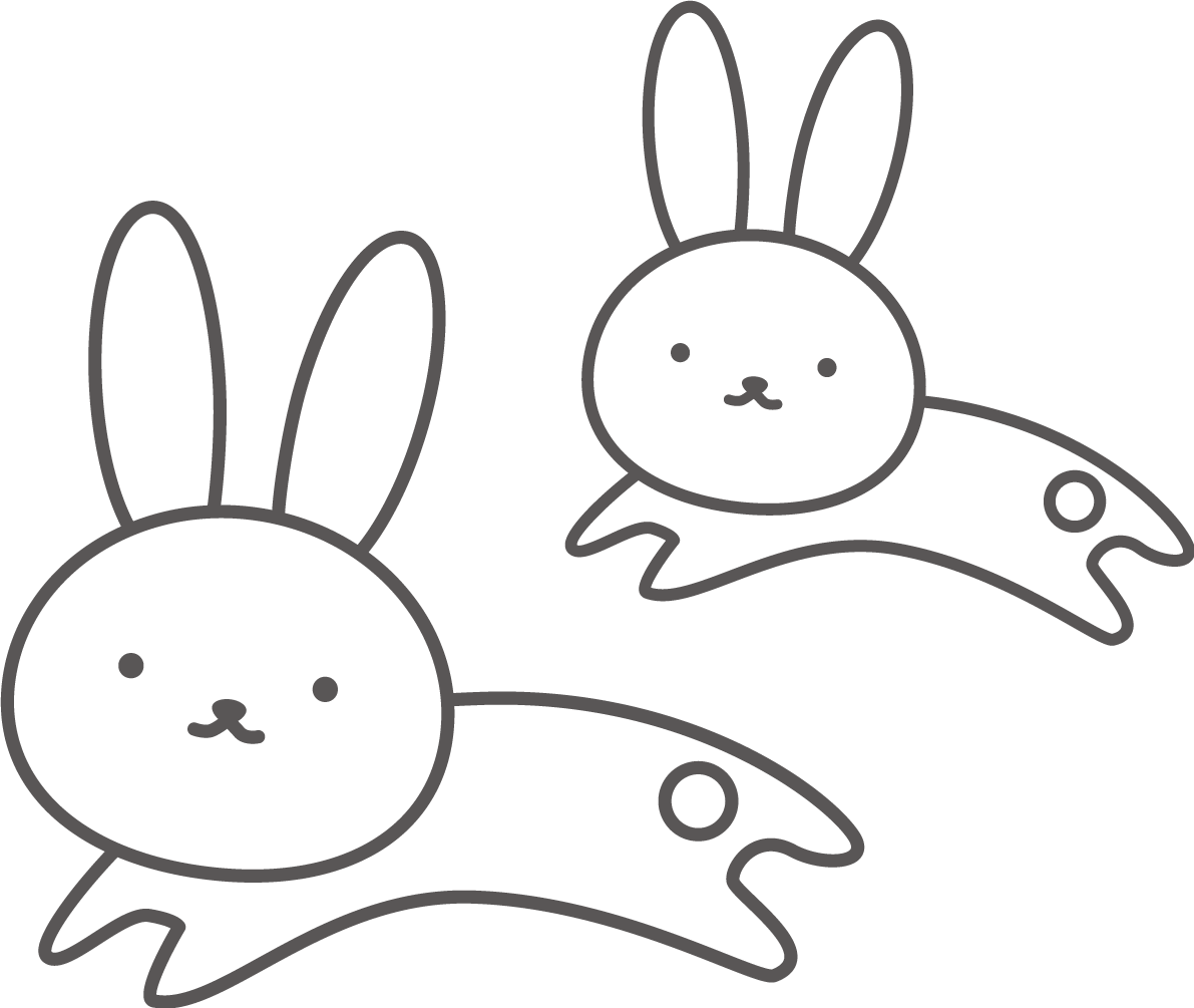 うさぎの塗り絵イラスト かわいい 無料 フリー87680に写真・文字を入れる