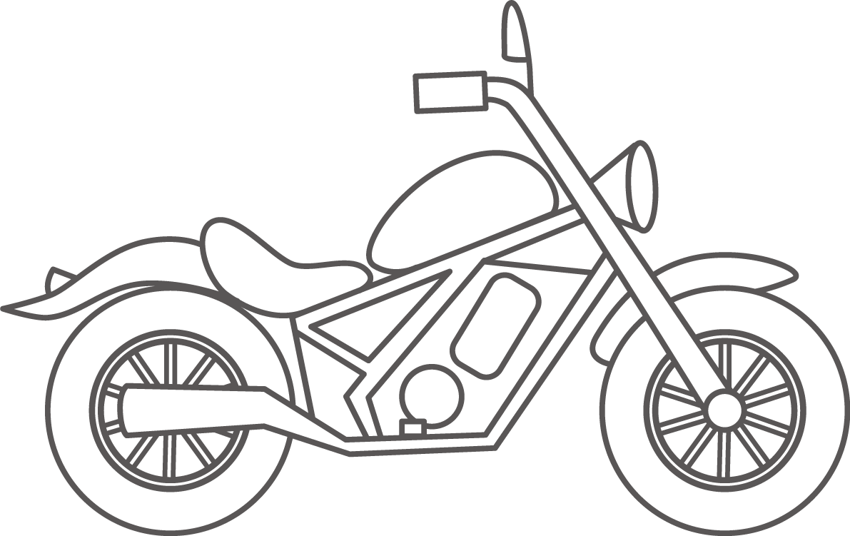 バイクの塗り絵イラスト 無料 フリー87684に写真・文字を入れる