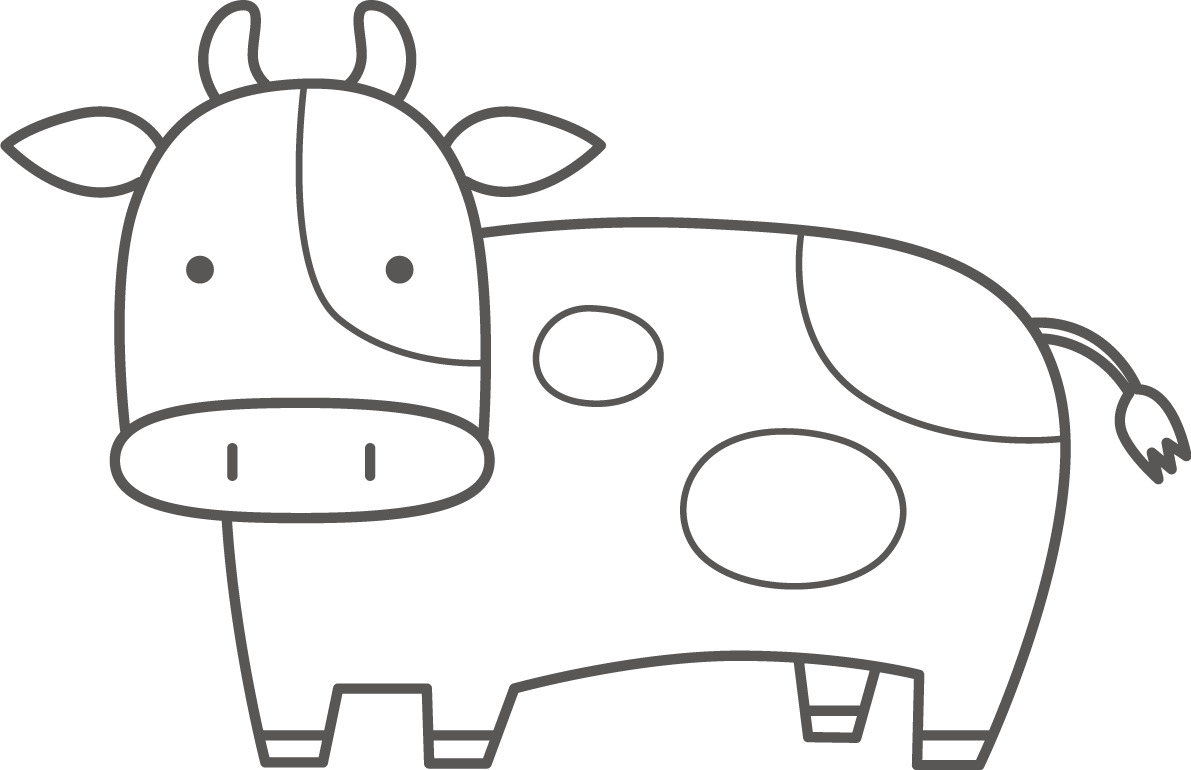 牛の塗り絵イラスト かわいい 無料 フリー87695に写真・文字を入れる