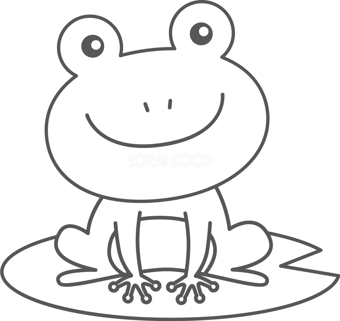 カエルの塗り絵イラスト かわいい 無料 フリー87705
