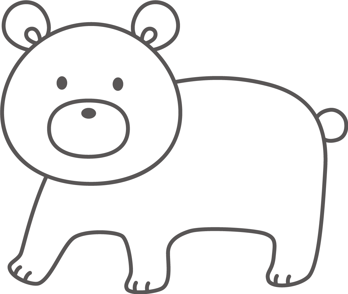 くまの塗り絵イラスト かわいい 無料 フリー87708に写真・文字を入れる