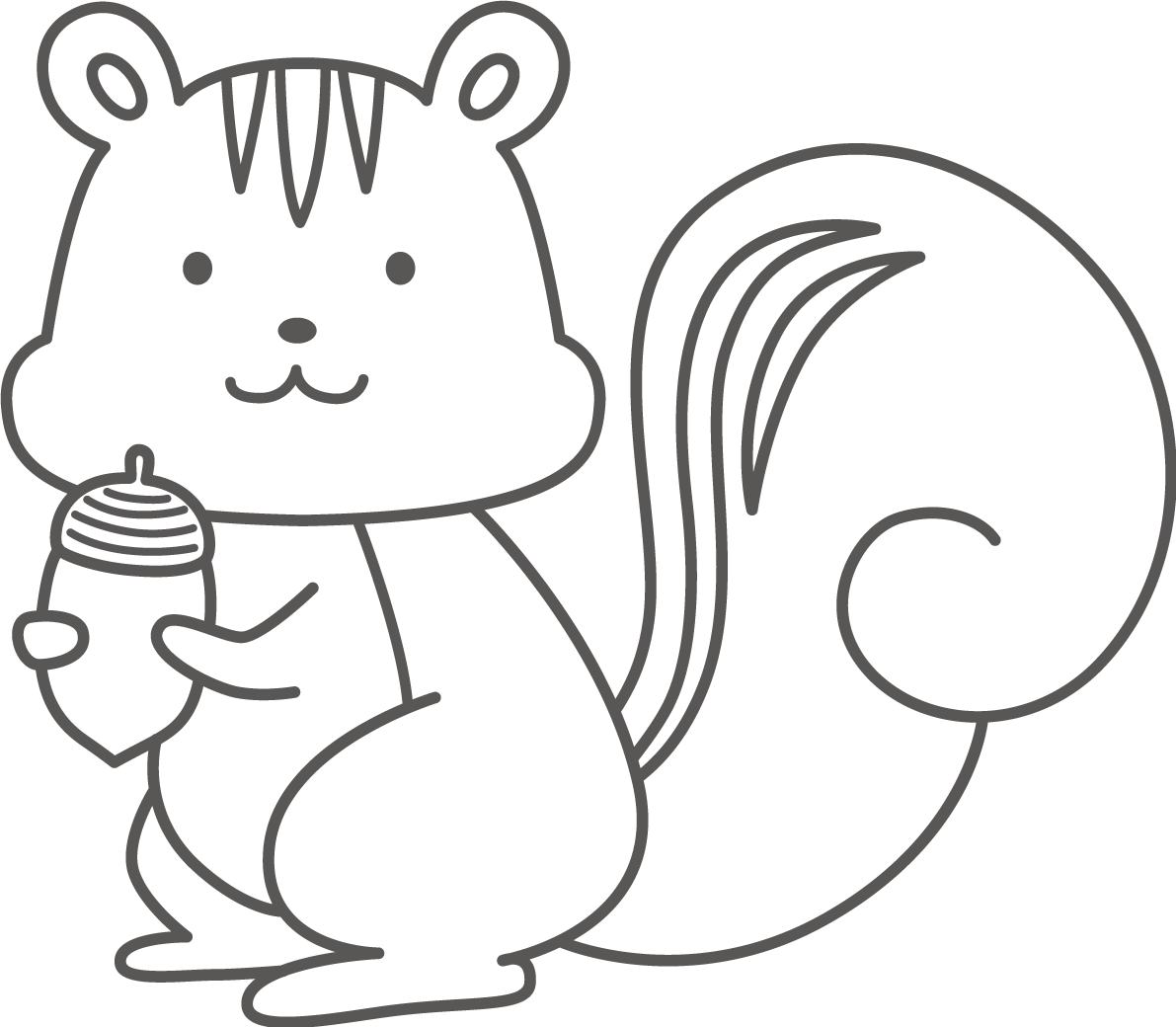 リスの塗り絵イラスト かわいい 無料 フリー87715に写真・文字を入れる